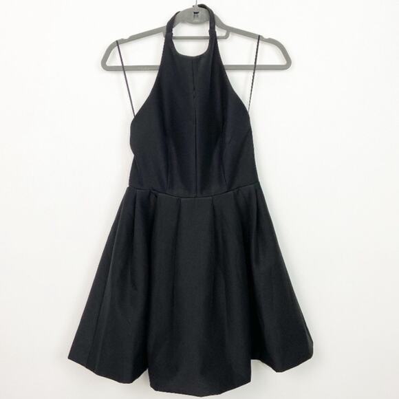 KEEPSAKE REVOLVE Black Slit Neck Fit Flare Halter LBD Mini Open Back Dress Small - Picture 5 of 8